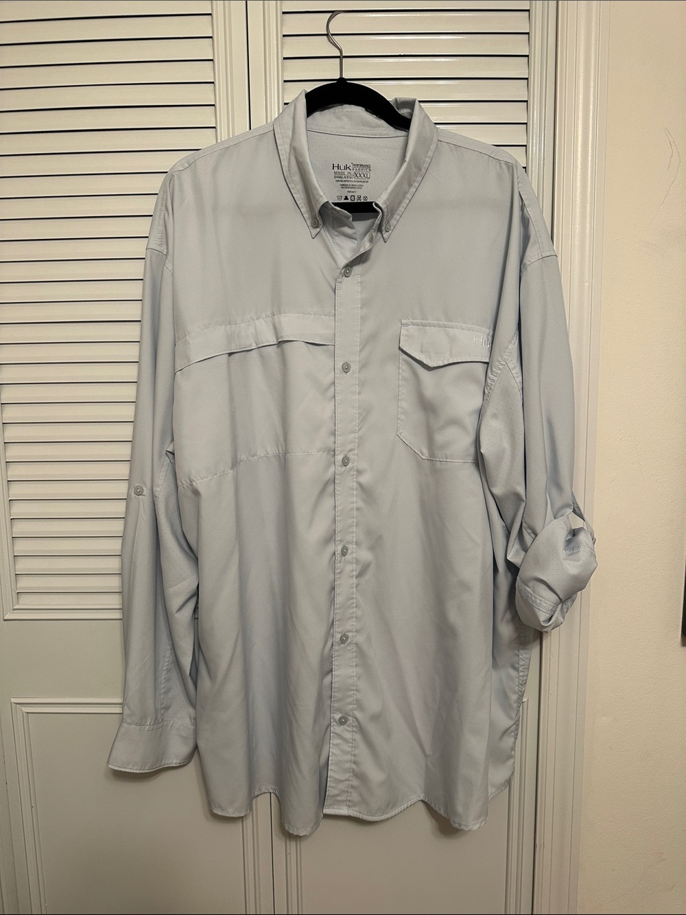 Huk Light Blue Men's Performance Button-Down Shirt